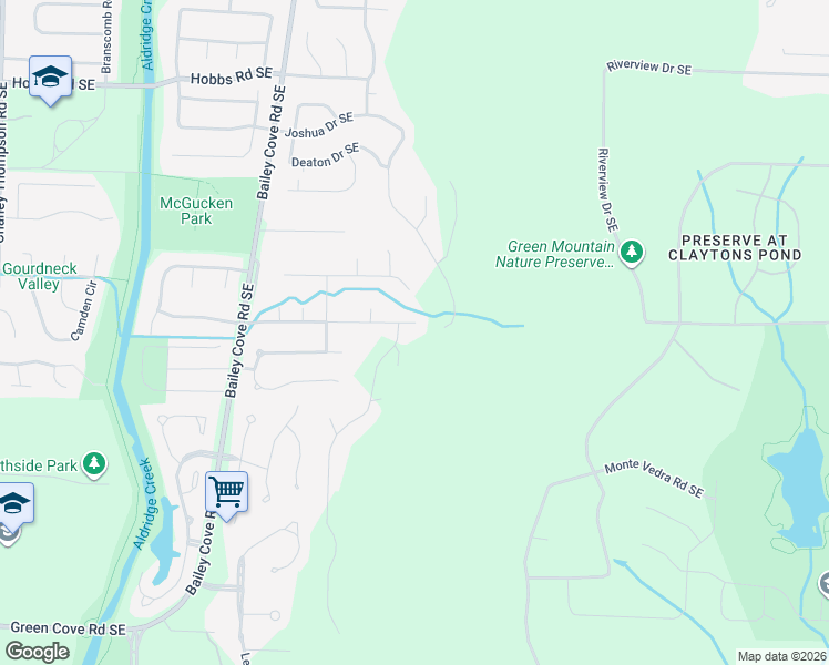 map of restaurants, bars, coffee shops, grocery stores, and more near 1317 Chesterfield Road Southeast in Huntsville