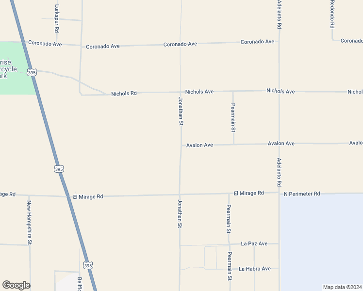 map of restaurants, bars, coffee shops, grocery stores, and more near Avalon Avenue in Adelanto