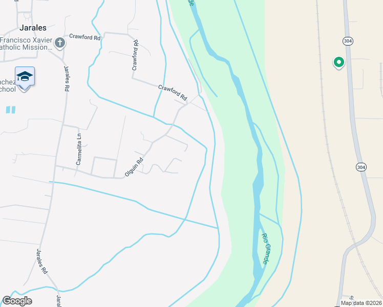 map of restaurants, bars, coffee shops, grocery stores, and more near 79 Olguin Road in Jarales