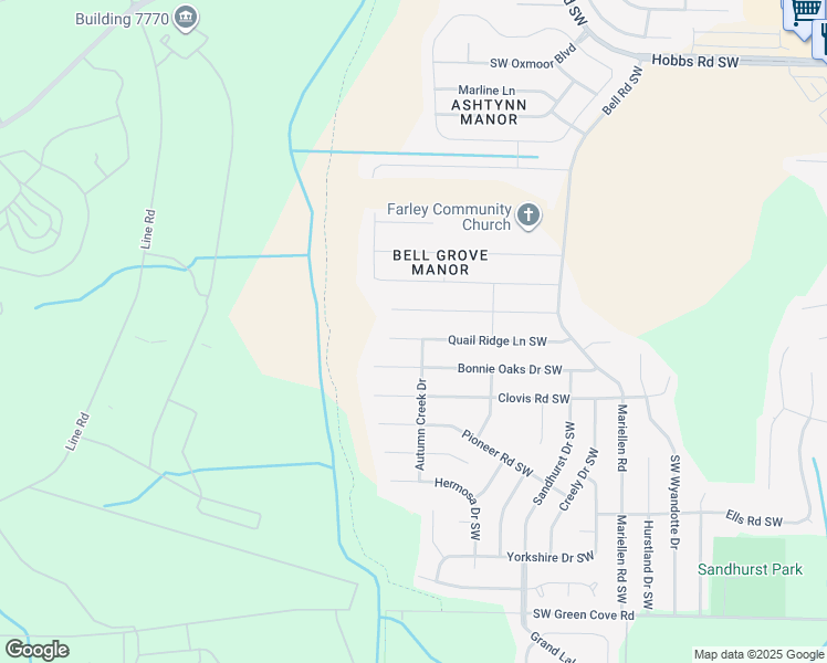 map of restaurants, bars, coffee shops, grocery stores, and more near 2602 Quail Ridge Lane Southwest in Huntsville