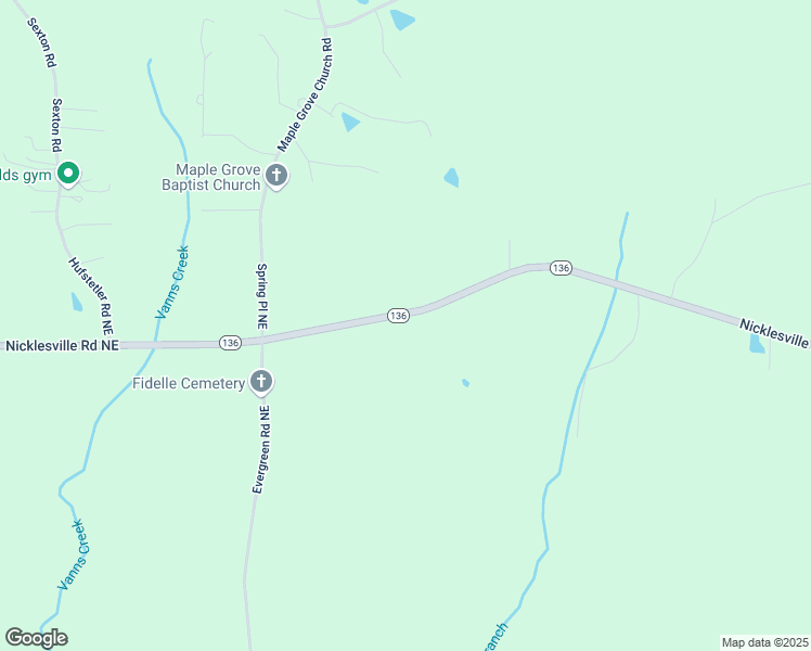 map of restaurants, bars, coffee shops, grocery stores, and more near 4765 Nicklesville Road Northeast in Resaca