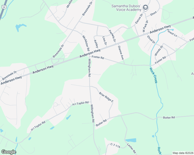 map of restaurants, bars, coffee shops, grocery stores, and more near 102 Oak Court in Williamston