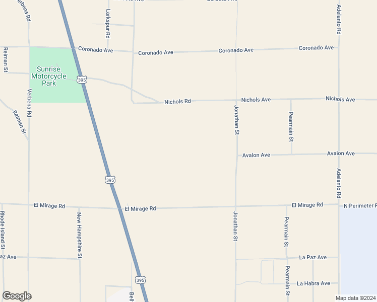 map of restaurants, bars, coffee shops, grocery stores, and more near Avalon Avenue in Adelanto