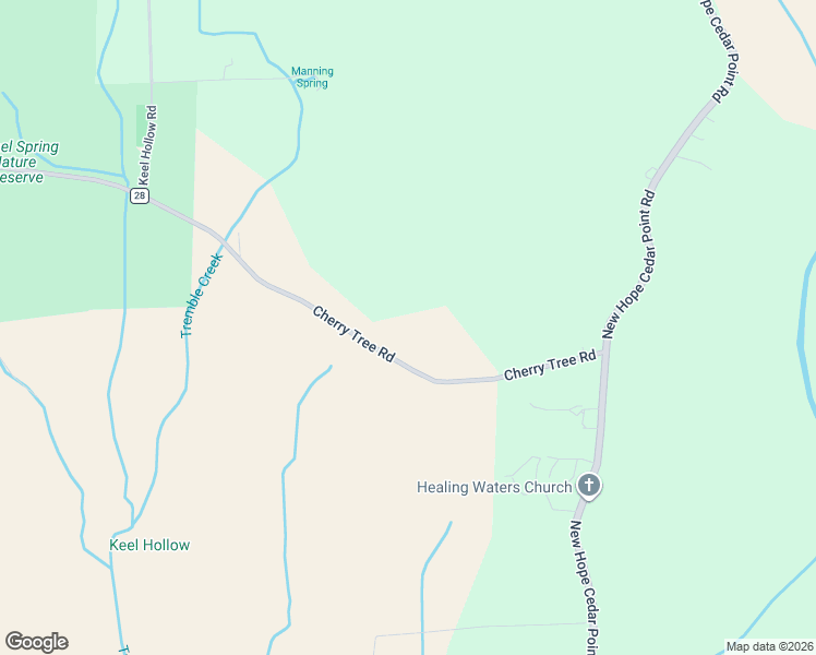 map of restaurants, bars, coffee shops, grocery stores, and more near 3056 Cherry Tree Road in New Hope