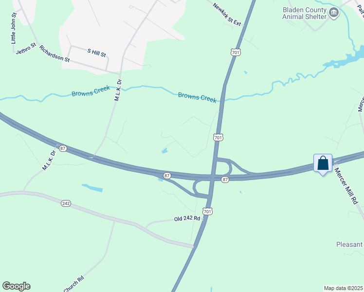 map of restaurants, bars, coffee shops, grocery stores, and more near Grey Moss Lane in Bladen County