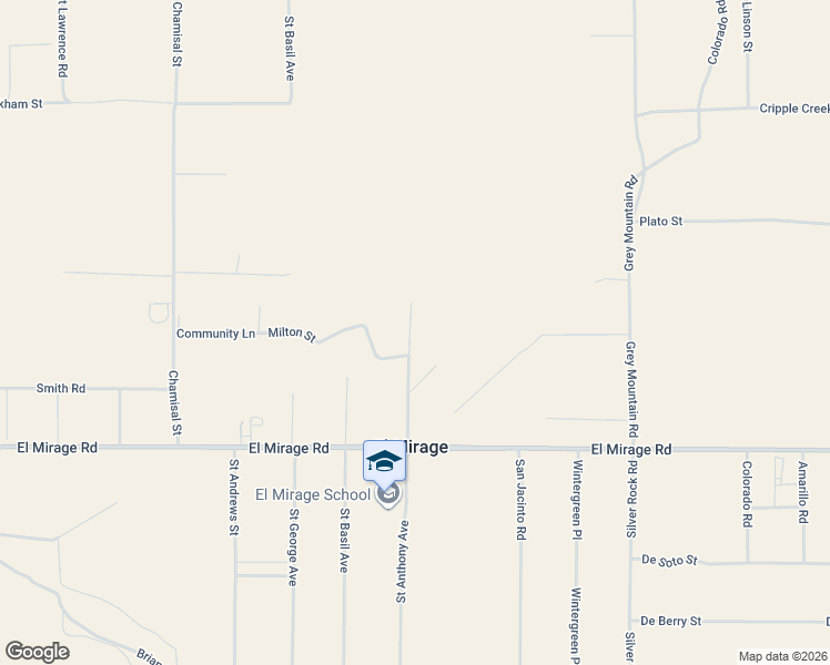 map of restaurants, bars, coffee shops, grocery stores, and more near Saint Anthony Avenue in San Bernardino County