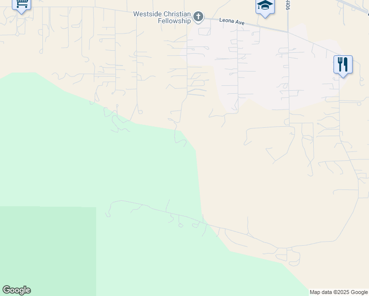 map of restaurants, bars, coffee shops, grocery stores, and more near 39900 95th Street West in Leona Valley