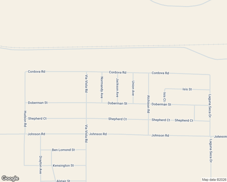 map of restaurants, bars, coffee shops, grocery stores, and more near Jackson Avenue in San Bernardino County