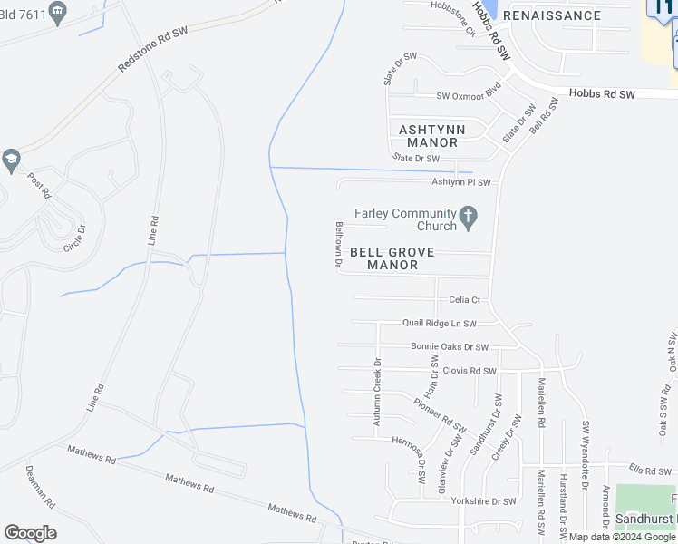 map of restaurants, bars, coffee shops, grocery stores, and more near 2402 Belltown Drive in Huntsville