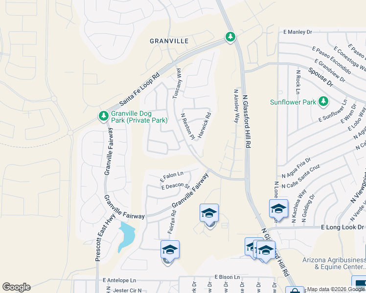 map of restaurants, bars, coffee shops, grocery stores, and more near 4409 North Kirkwood Avenue in Prescott Valley