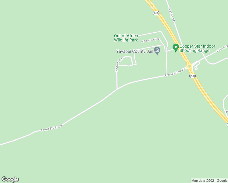 map of restaurants, bars, coffee shops, grocery stores, and more near West Cherry Creek Road in Camp Verde