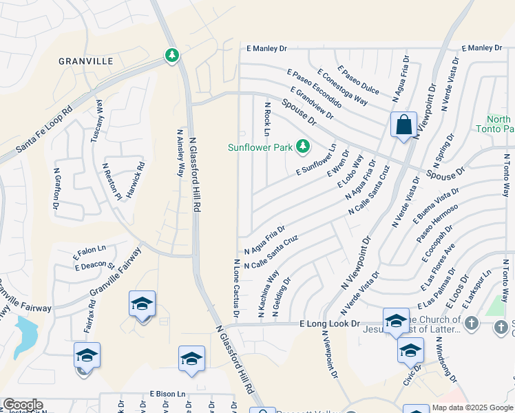 map of restaurants, bars, coffee shops, grocery stores, and more near 7060 East Wren Drive in Prescott Valley