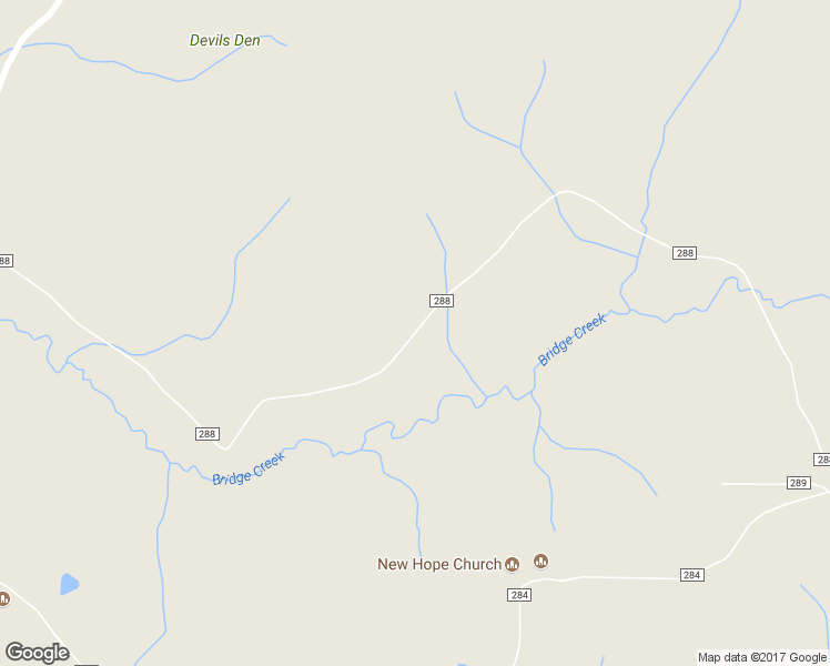 map of restaurants, bars, coffee shops, grocery stores, and more near County Road 288 in Lawrence County