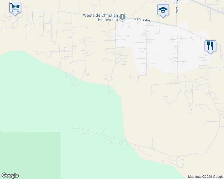 map of restaurants, bars, coffee shops, grocery stores, and more near 39900 95th Street West in Leona Valley