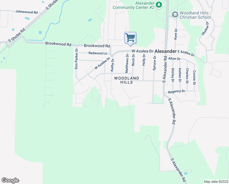 map of restaurants, bars, coffee shops, grocery stores, and more near 16010 Kathy Drive in Alexander