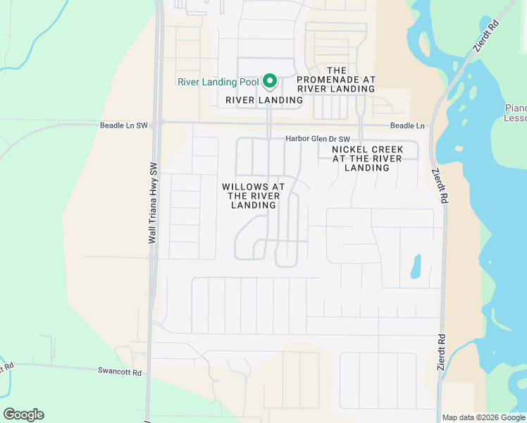 map of restaurants, bars, coffee shops, grocery stores, and more near 718 River Landing Boulevard Southwest in Madison