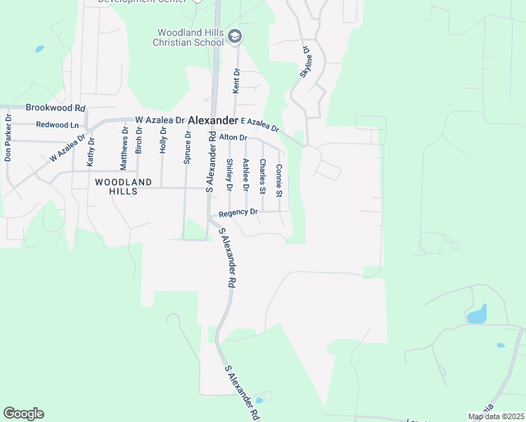 map of restaurants, bars, coffee shops, grocery stores, and more near 15799 Charles Street in Alexander