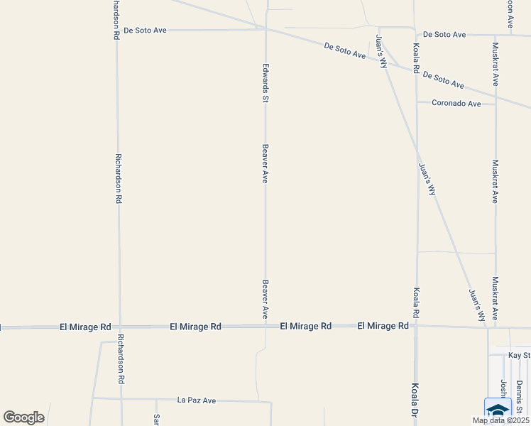 map of restaurants, bars, coffee shops, grocery stores, and more near Beaver Avenue in Adelanto