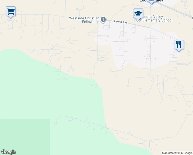map of restaurants, bars, coffee shops, grocery stores, and more near 39910 95th Street West in Leona Valley