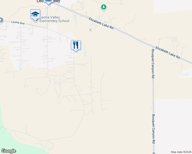 map of restaurants, bars, coffee shops, grocery stores, and more near 39860 86th Street West in Leona Valley