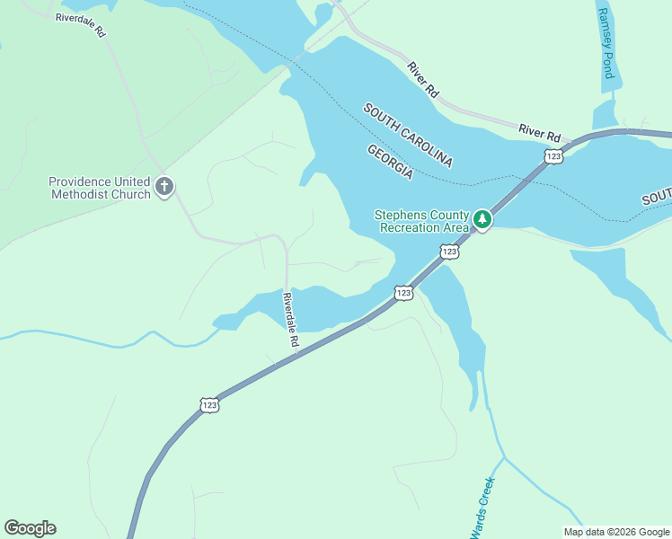 map of restaurants, bars, coffee shops, grocery stores, and more near Travelers Point in Toccoa