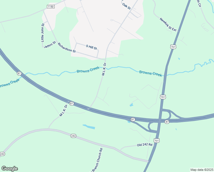 map of restaurants, bars, coffee shops, grocery stores, and more near King Robinson Drive in Bladen County