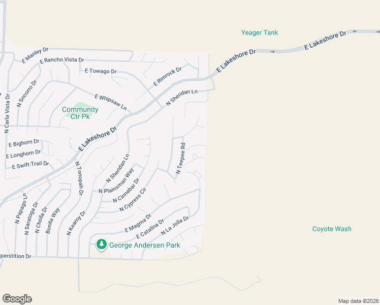 map of restaurants, bars, coffee shops, grocery stores, and more near 9921 East Texas Drive in Prescott Valley