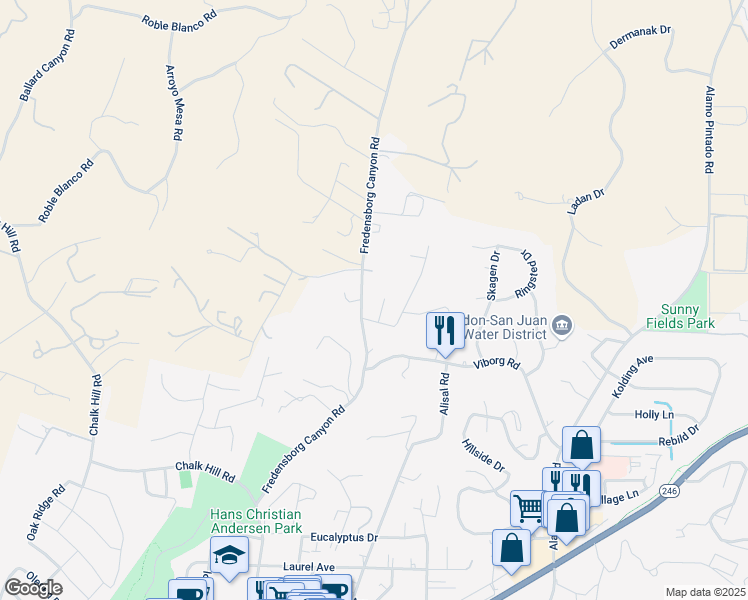map of restaurants, bars, coffee shops, grocery stores, and more near 937 Askov Place in Solvang