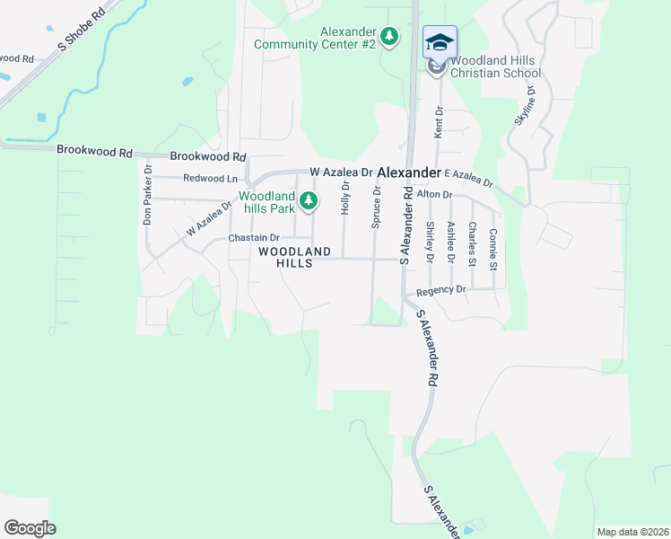 map of restaurants, bars, coffee shops, grocery stores, and more near 15505 Dogwood Ranchette Drive in Alexander