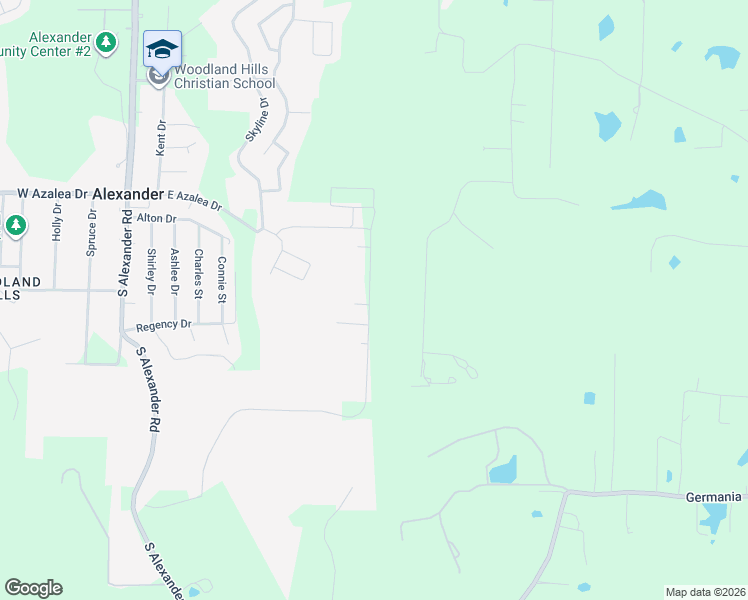 map of restaurants, bars, coffee shops, grocery stores, and more near 9128 Pleasant Valley Drive in Alexander
