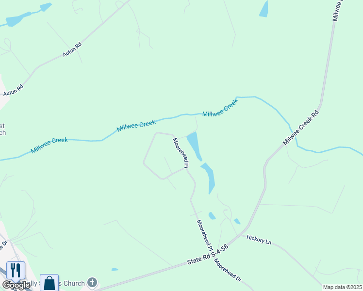 map of restaurants, bars, coffee shops, grocery stores, and more near 1222 Moorehead Place in Pendleton