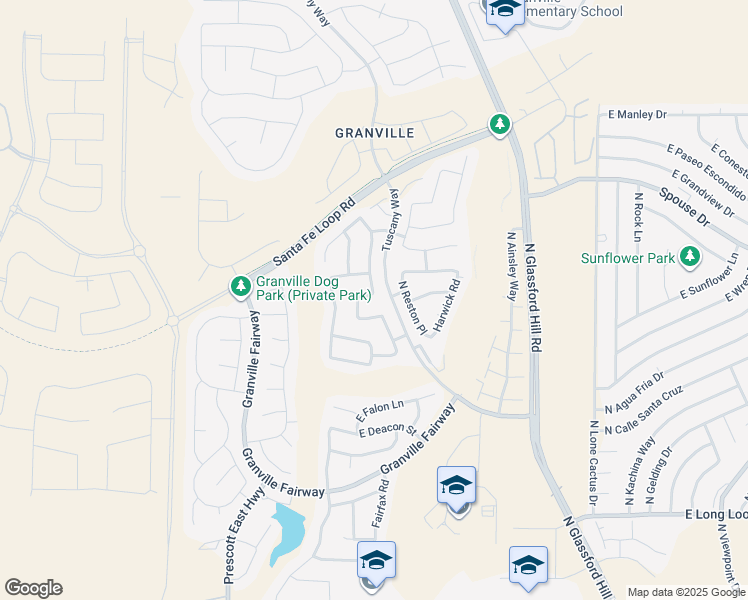 map of restaurants, bars, coffee shops, grocery stores, and more near 4545 North Kirkwood Avenue in Prescott Valley