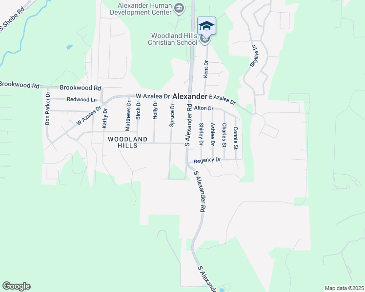 map of restaurants, bars, coffee shops, grocery stores, and more near 15203 Dogwood Ranchette Drive in Alexander