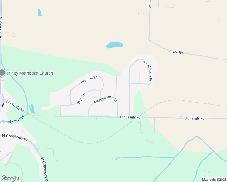 map of restaurants, bars, coffee shops, grocery stores, and more near 606 Meadow View Drive in Trinity