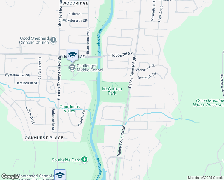 map of restaurants, bars, coffee shops, grocery stores, and more near 13020 Bailey Cove Road Southeast in Huntsville