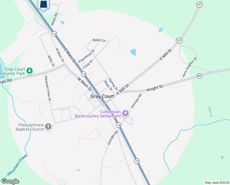 map of restaurants, bars, coffee shops, grocery stores, and more near 15 Ropp Street in Gray Court