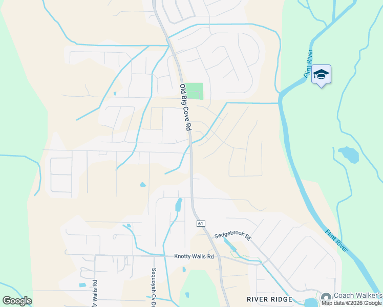map of restaurants, bars, coffee shops, grocery stores, and more near County Highway 61 in Owens Cross Roads