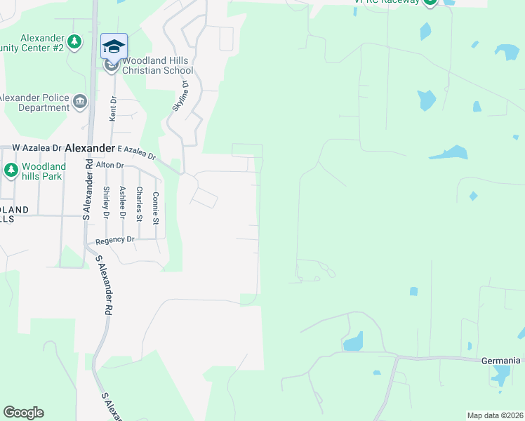 map of restaurants, bars, coffee shops, grocery stores, and more near 9128 Pleasant Valley Drive in Alexander