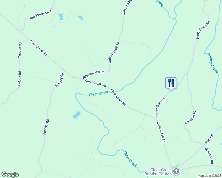 map of restaurants, bars, coffee shops, grocery stores, and more near Clear Creek Road in Ellijay