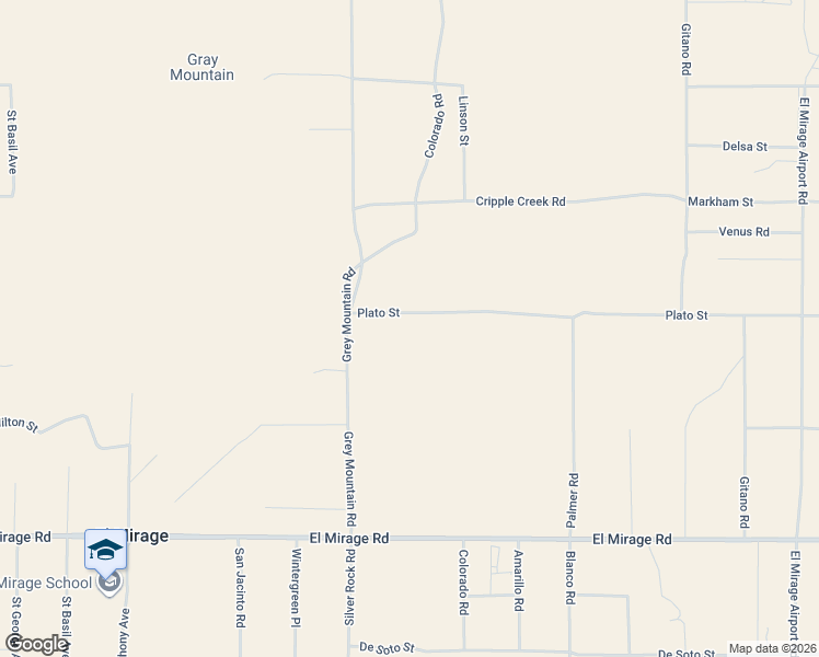 map of restaurants, bars, coffee shops, grocery stores, and more near 19685 Grey Mountain Road in El Mirage