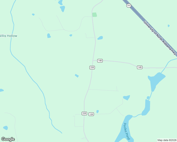 map of restaurants, bars, coffee shops, grocery stores, and more near 999 County Road 235 in Town Creek