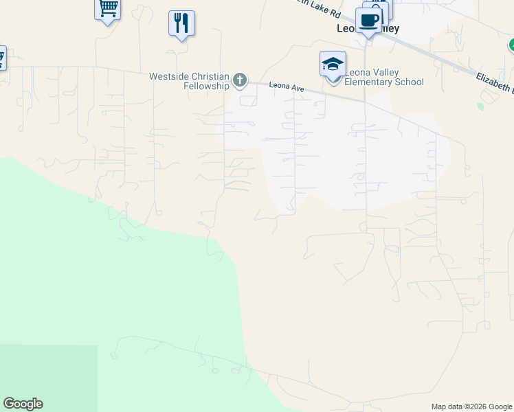 map of restaurants, bars, coffee shops, grocery stores, and more near 40005 92nd Street West in Leona Valley