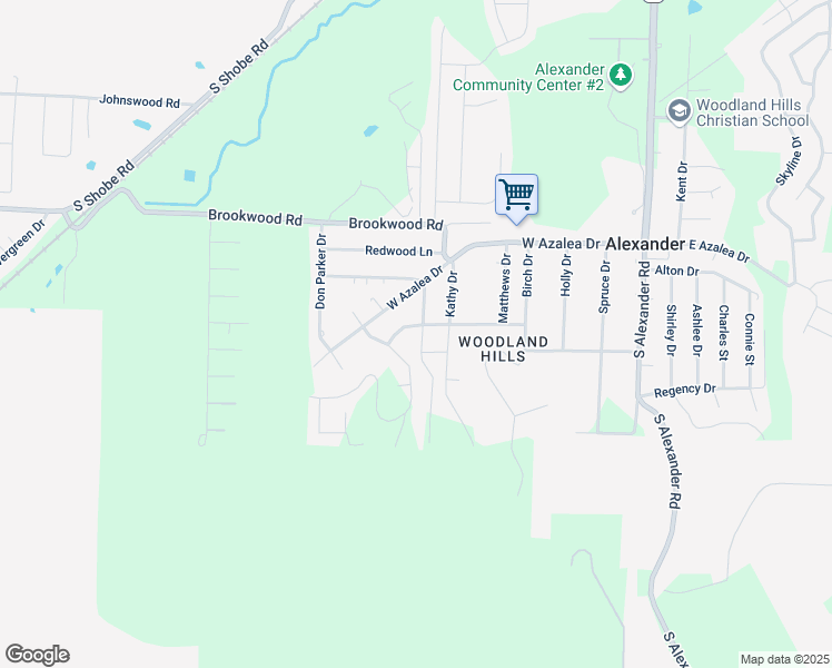 map of restaurants, bars, coffee shops, grocery stores, and more near 16115 West Azalea Drive in Alexander