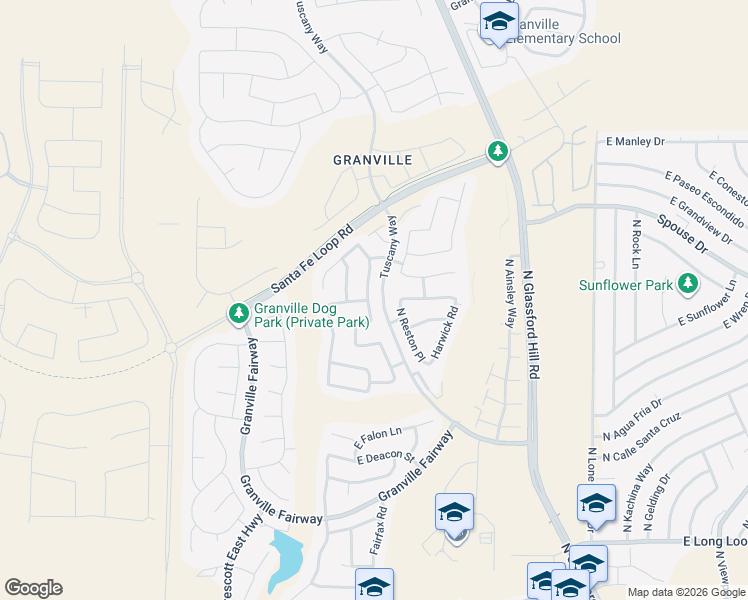 map of restaurants, bars, coffee shops, grocery stores, and more near 4625 North Kirkwood Avenue in Prescott Valley