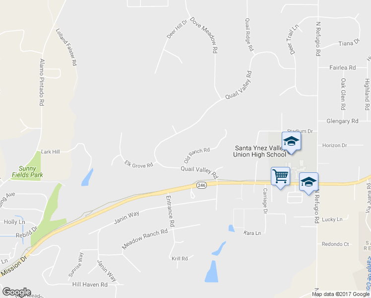 map of restaurants, bars, coffee shops, grocery stores, and more near 2600 Old Ranch Rd in Solvang