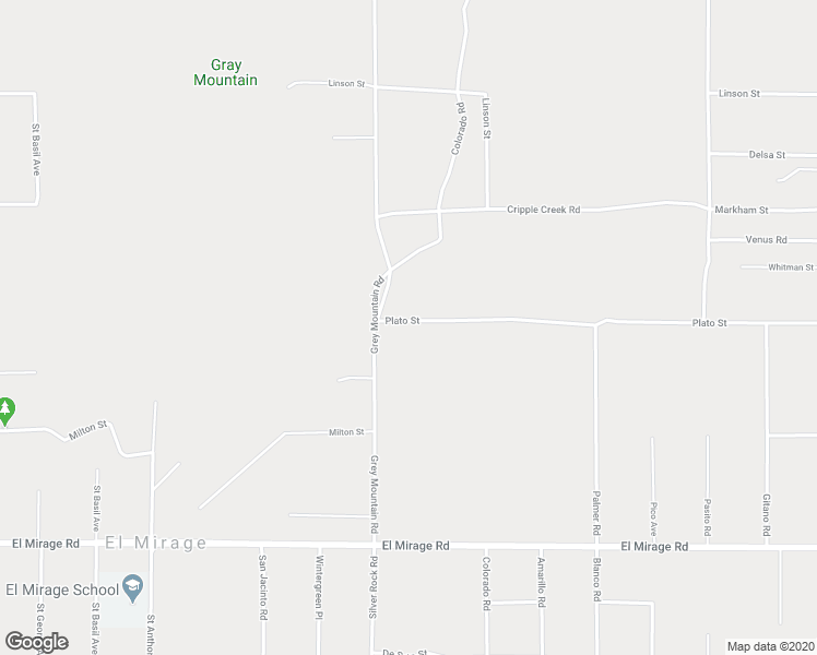 map of restaurants, bars, coffee shops, grocery stores, and more near 19685 Grey Mountain Road in El Mirage