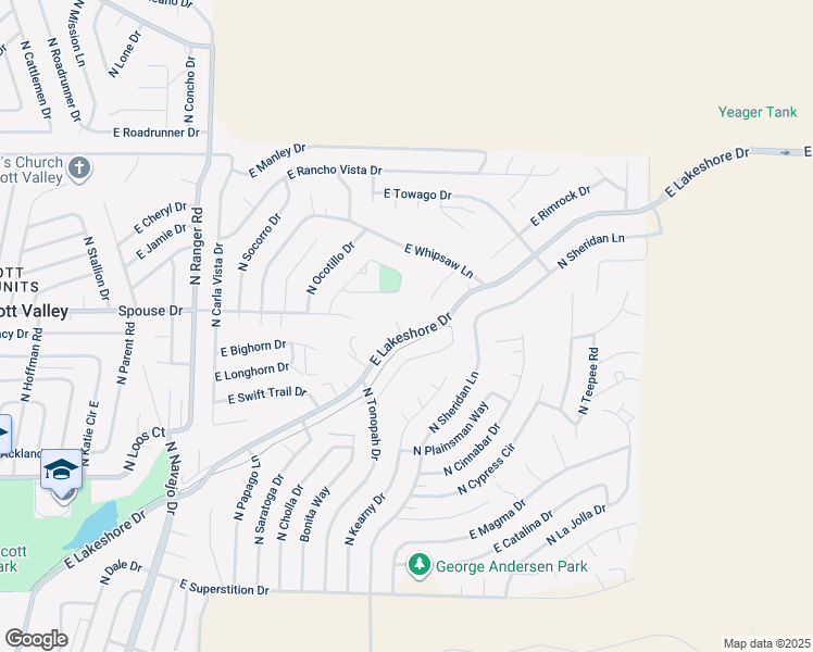 map of restaurants, bars, coffee shops, grocery stores, and more near 4625 North Lava Lane in Prescott Valley