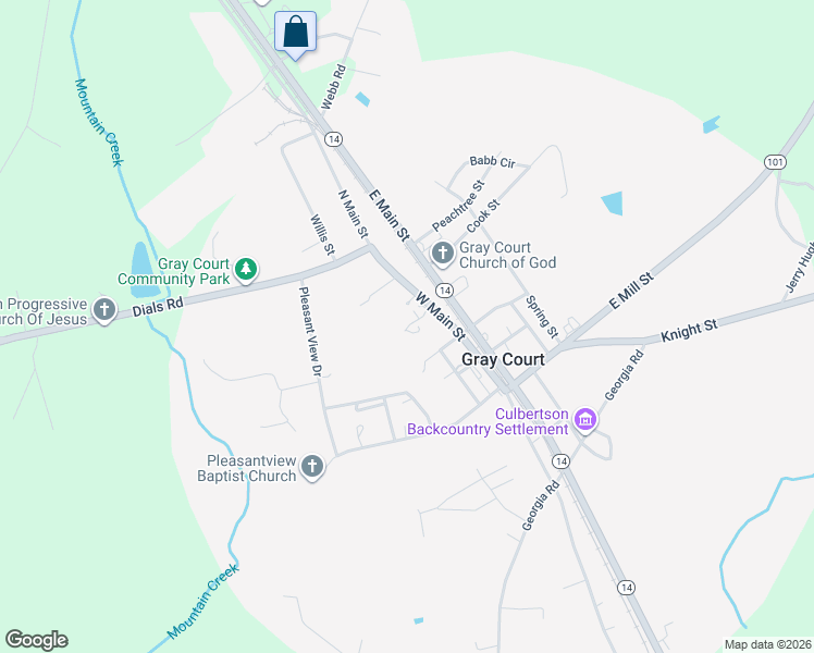 map of restaurants, bars, coffee shops, grocery stores, and more near 60 Spartan Drive in Gray Court