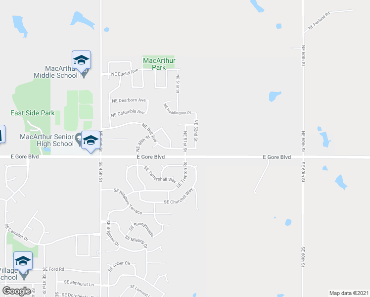 map of restaurants, bars, coffee shops, grocery stores, and more near 5021 Northeast Bell Avenue in Lawton