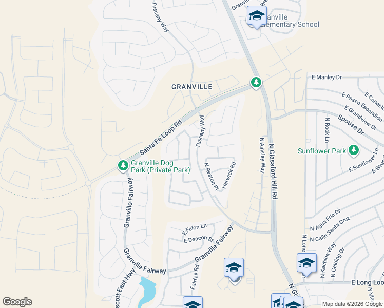 map of restaurants, bars, coffee shops, grocery stores, and more near 4625 North Kirkwood Avenue in Prescott Valley